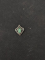 Silver Green Stone Nosepin