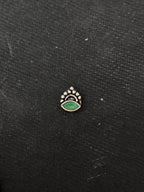 Silver Green Single Stone Nosepin