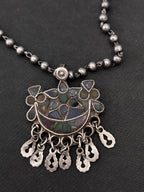 Vintage Silver Glass Pendant