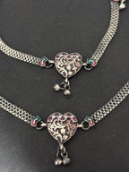 Silver Retro Anklet