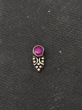 Magenta Silver Nosepin