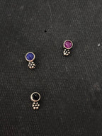 Dot With Flower Silver Nosepins