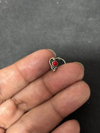 Silver Single Stone Curve Nosepin