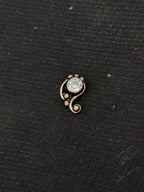 Single White Stone Silver Nosepin