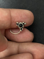 Silver Black Stone Nosepin
