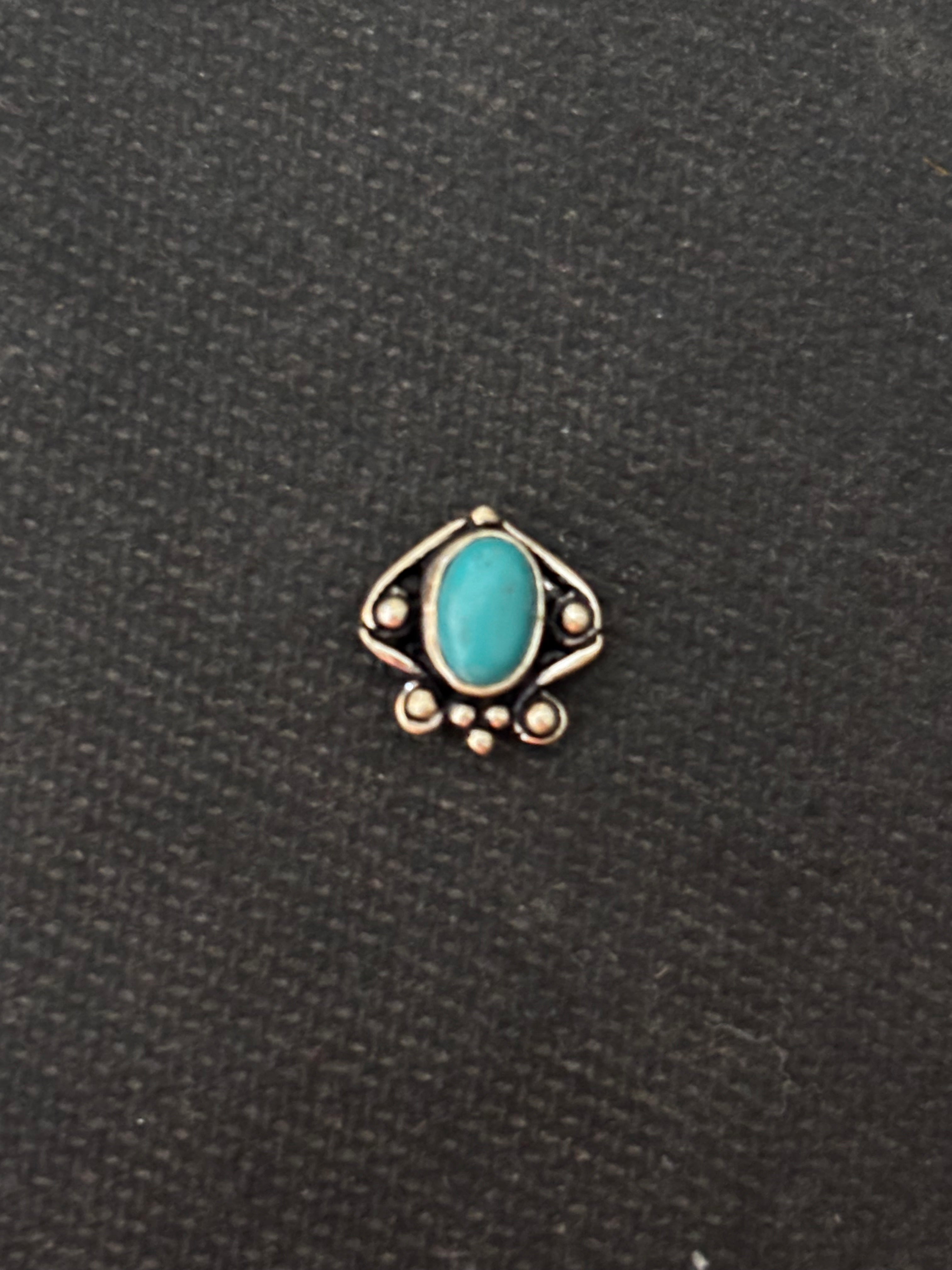 Silver Turquoise Nosepin