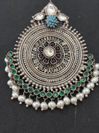Silver Circular Statement Stud