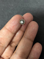Silver White Stone Round Nosepin