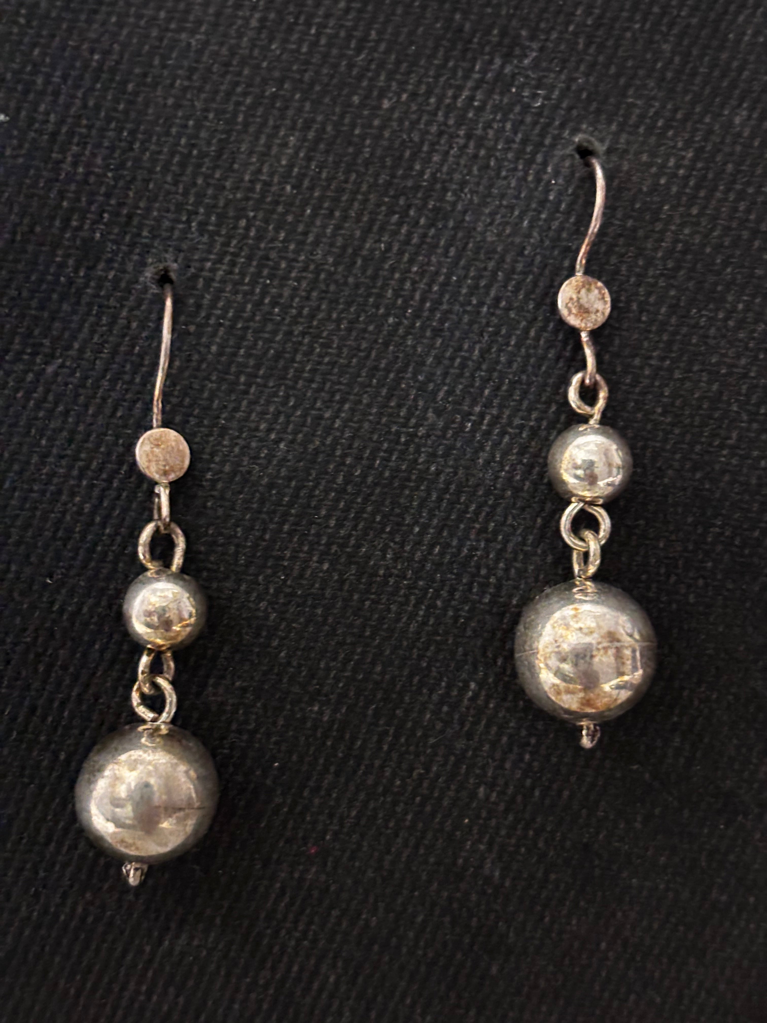 Silver Ball Danglers