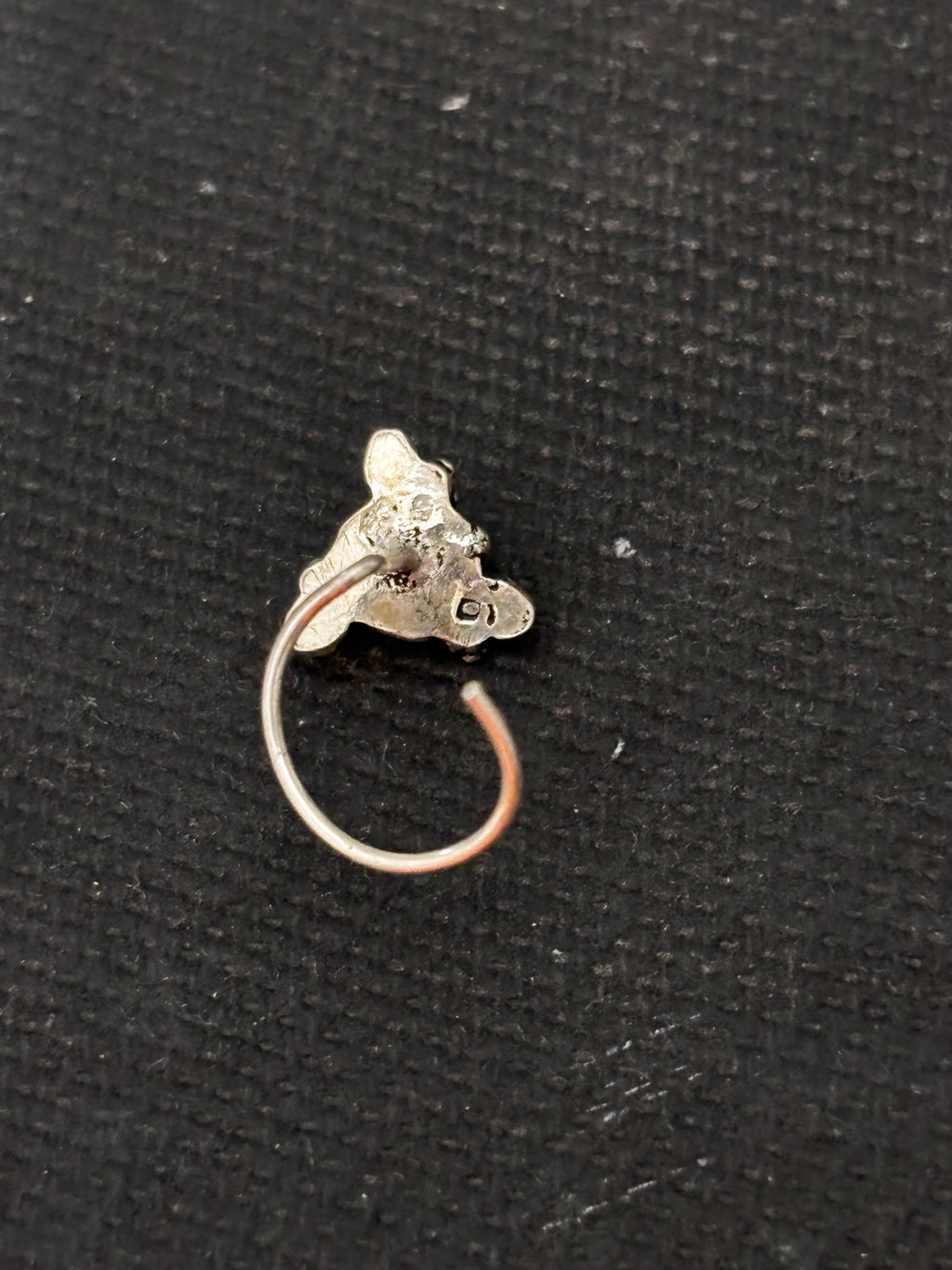 Silver Black Stone Nosepin