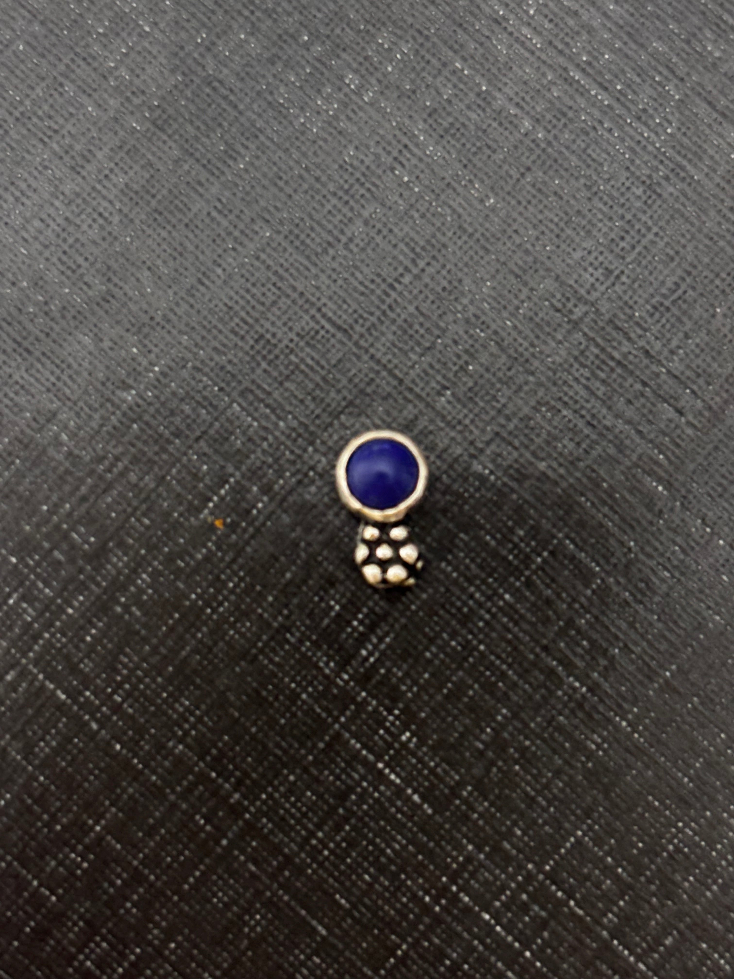 Dot With Flower Silver Nosepins