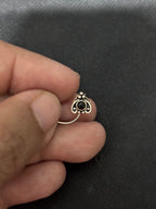 Silver Black Stone Nosepin