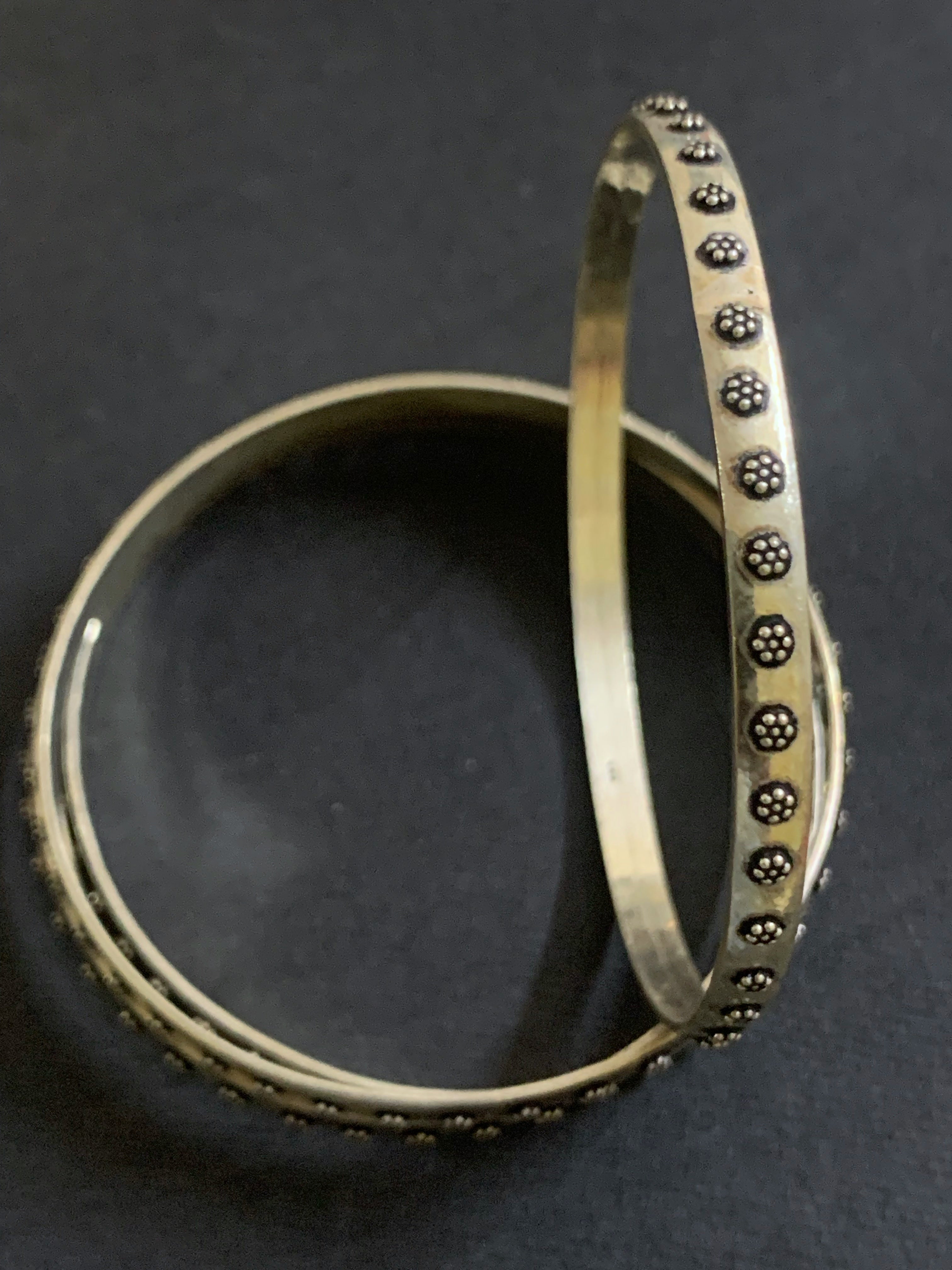 Silver Granulated Bangles