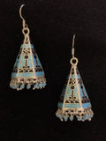 Light Blue Black Cone Jhumka